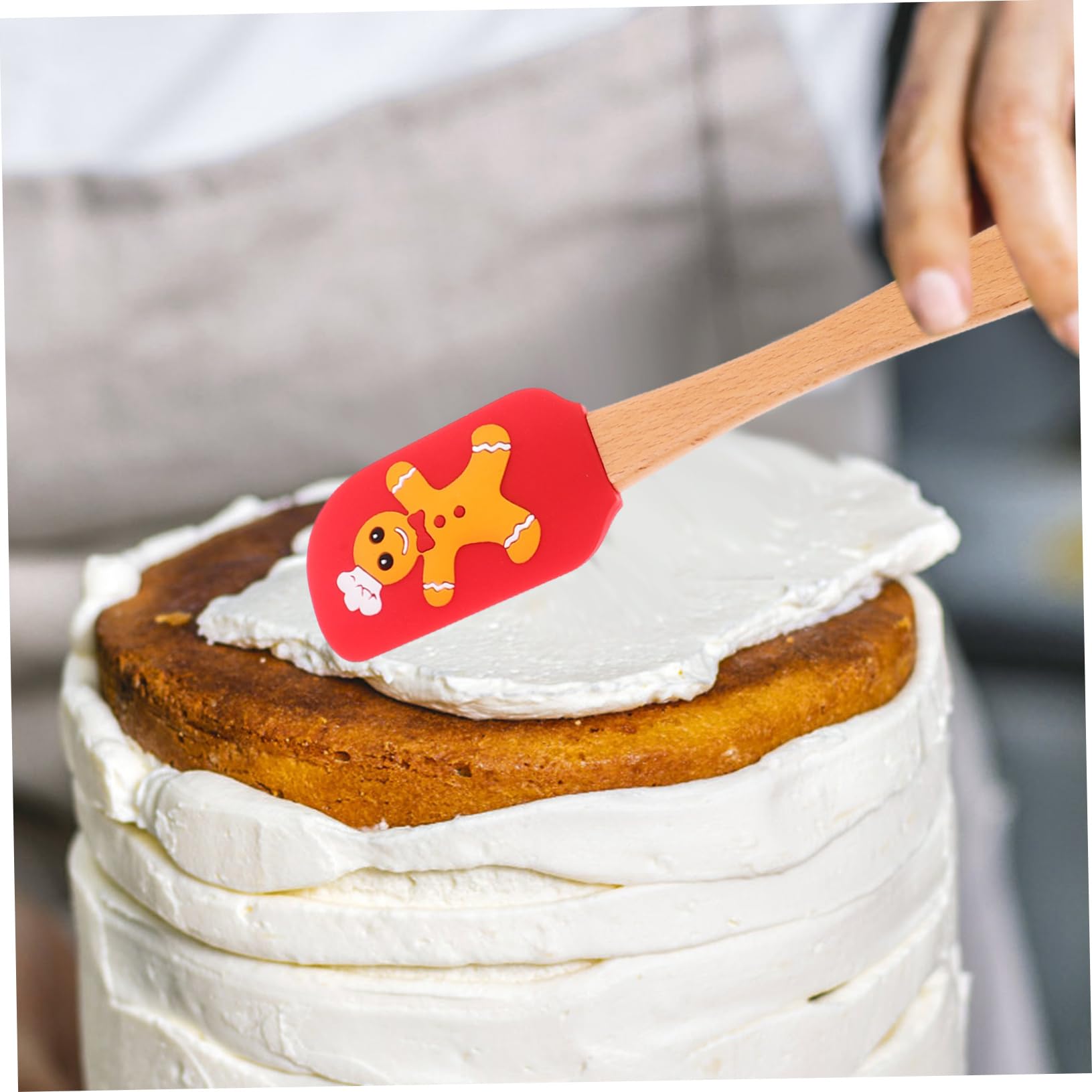 4stücke Silikon Teigschaber mit Weihnachtsdesign Butterstreicher und Sahnestreicher für Backzubehör als Geschenk für Backliebhaber Zufällige Farbe Zufälliger Stil