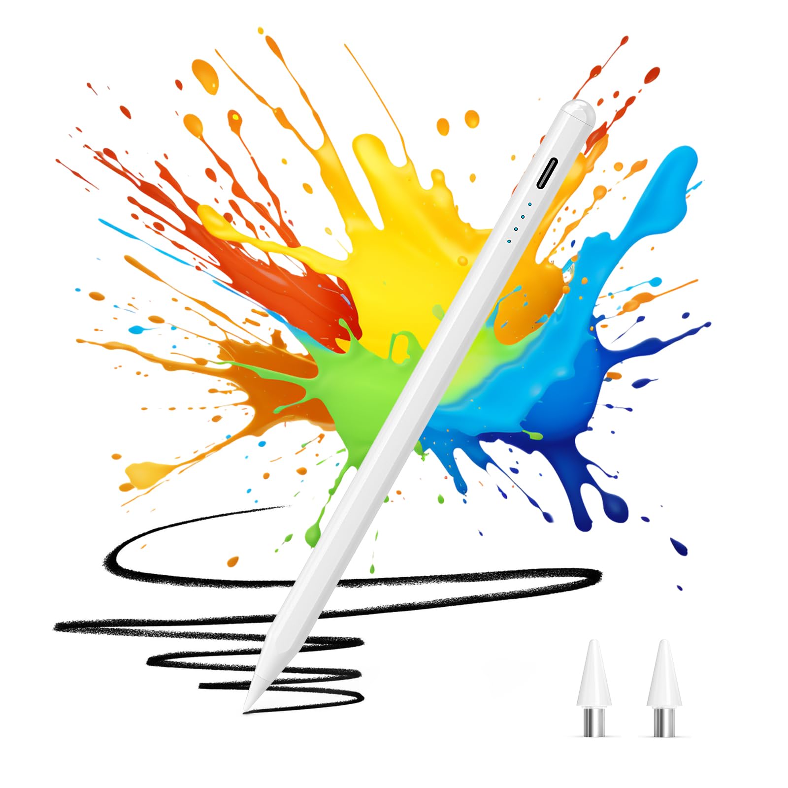 Touch Pen, Compatible with All Models, Rapid Charging, Stylus Pen, iPad Pen, Ultra Precision, Ultra Fine, Apple Pencil Compatible Pen, Lightweight, Abrasion Resistant, Prevents Error On/Off, Battery-image-36