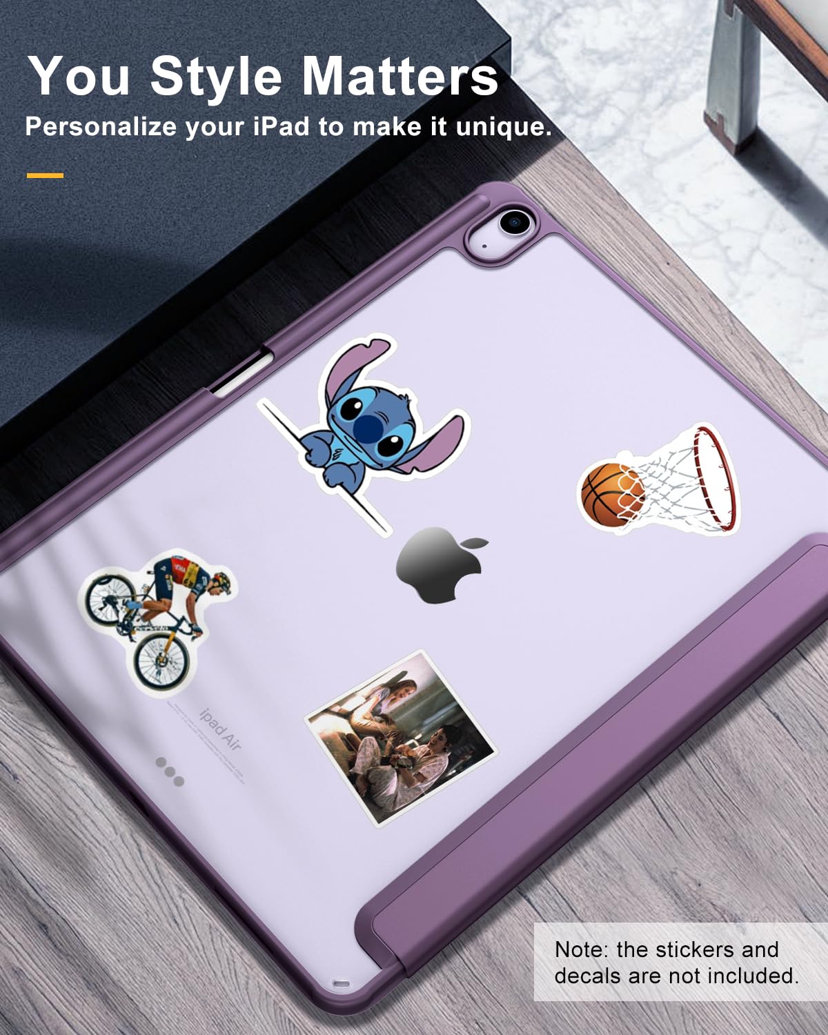 TiMOVO Custodia per Nuovo iPad Air 13 Pollici (M2) 2024 con Portapenne, Cover Protettiva per iPad Air 13 con Supporto Pieghevole & Retro Trasparente, Auto Sveglia/Sonno, Viola Profondo