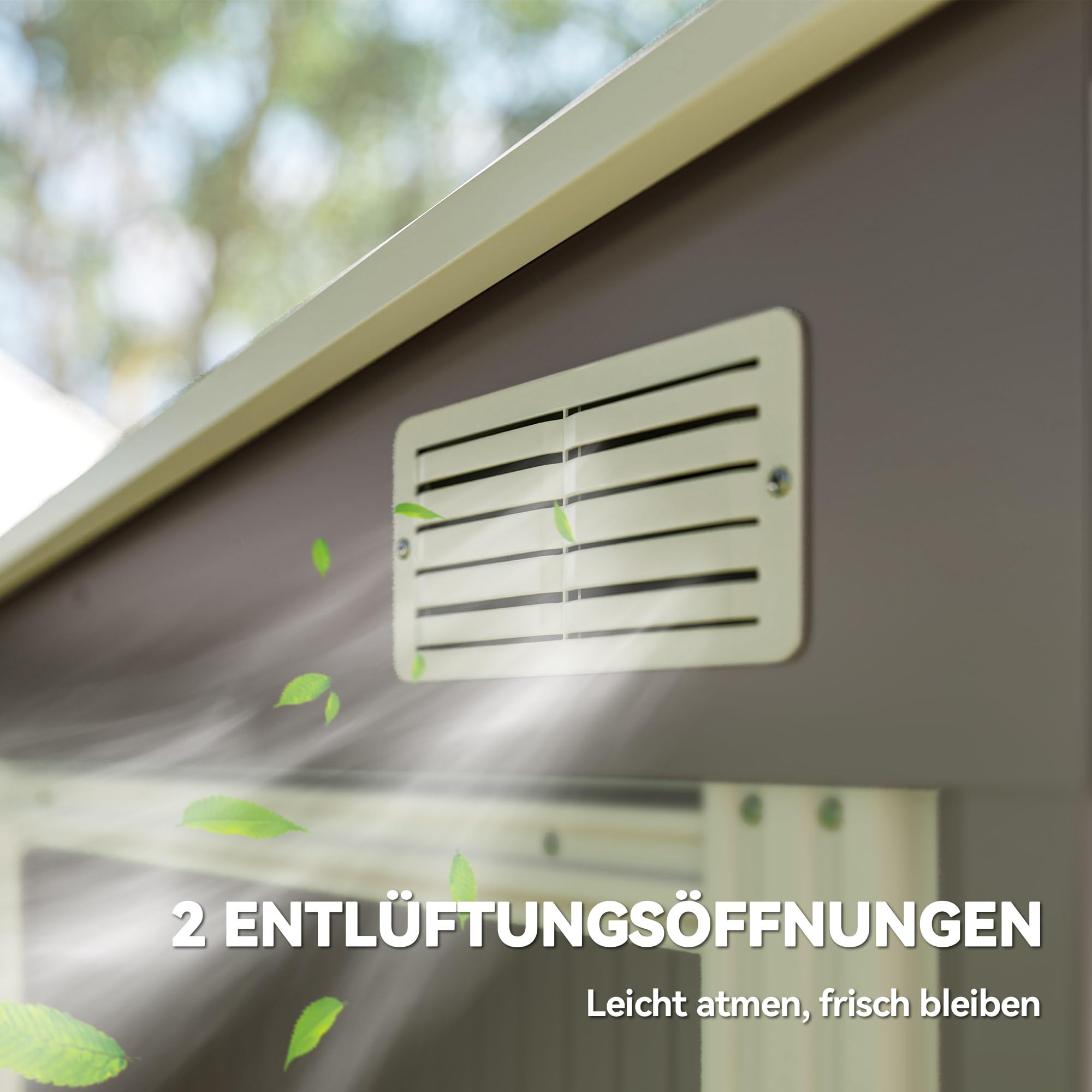Outsunny Metall Gerätehaus 2,81m² 154x206,5x181 cm Geräteschuppen mit Pultdach Schiebetür wetterfest Hellgrau