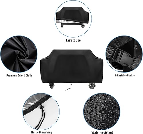 Miniatura 3 de Yoyong Cubierta para parrilla Pit Boss de 3 quemadores, resistente a la intemperie, cubierta de parrilla resistente al agua, color negro