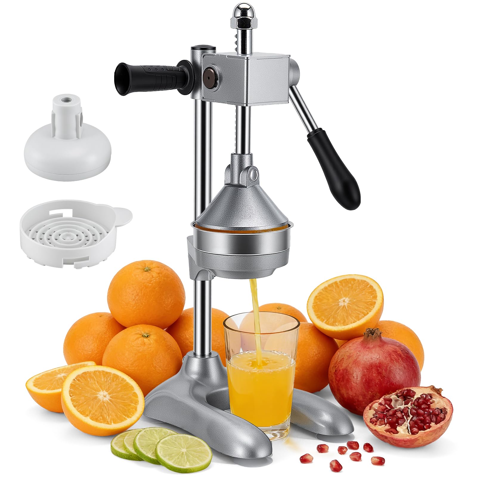 Yigowyigo Manual Juicer, Juicer Citrus Manual Hand Press with Flat Pressure Plates for Watermelon, Aluminum Alloy, Lemon Orange Squeezer Pomegranate Juicer for Lemon Grapefruit, Easy to Clean
