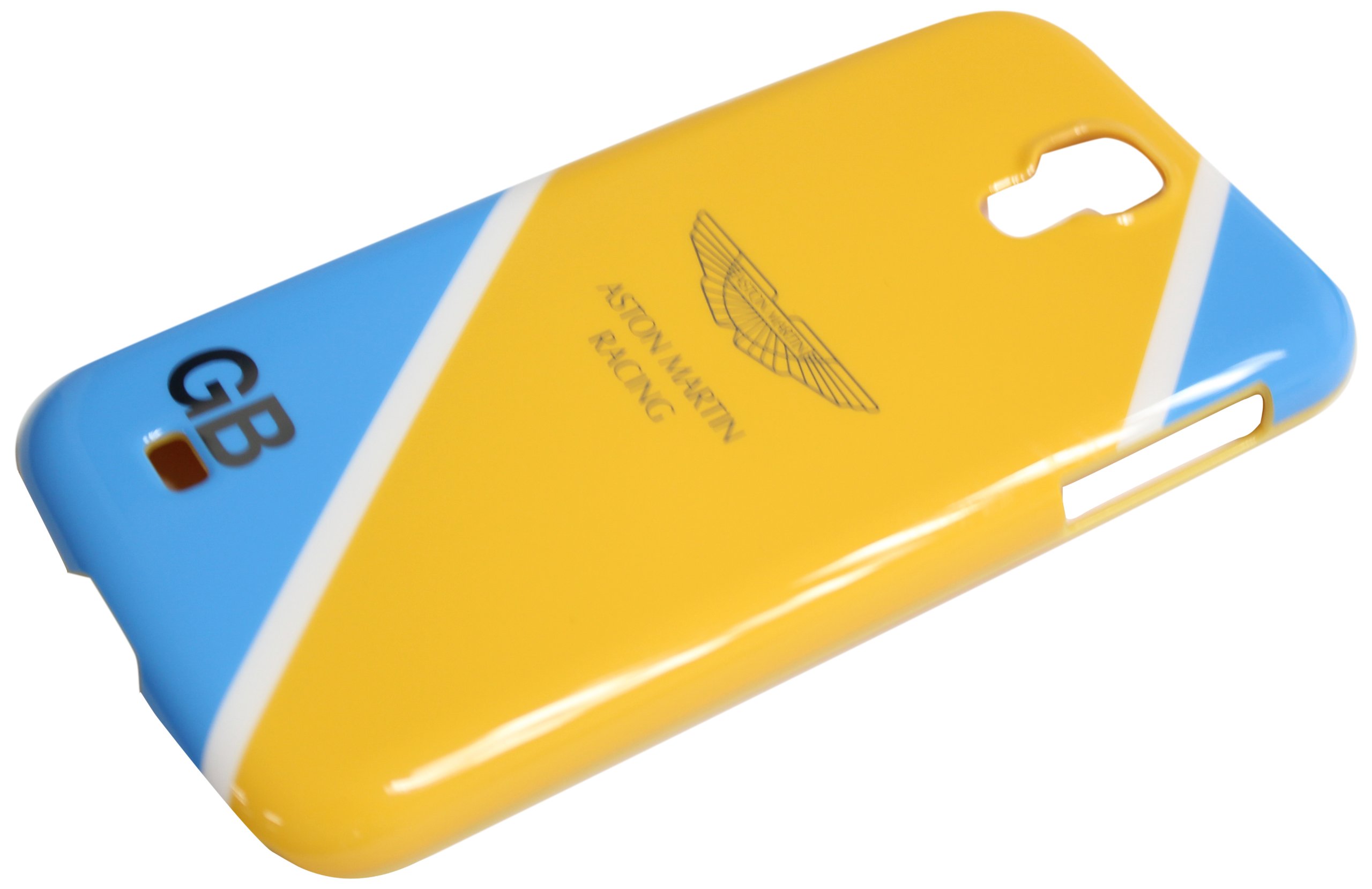 Aston Martin Racing IML Back Case for Samsung Galaxy S4 - Retail Packaging - Yellow/Light Blue
