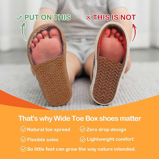 Toddler/Baby Wide Barefoot Shoes | Boys/Girls Fashion Sneakers
