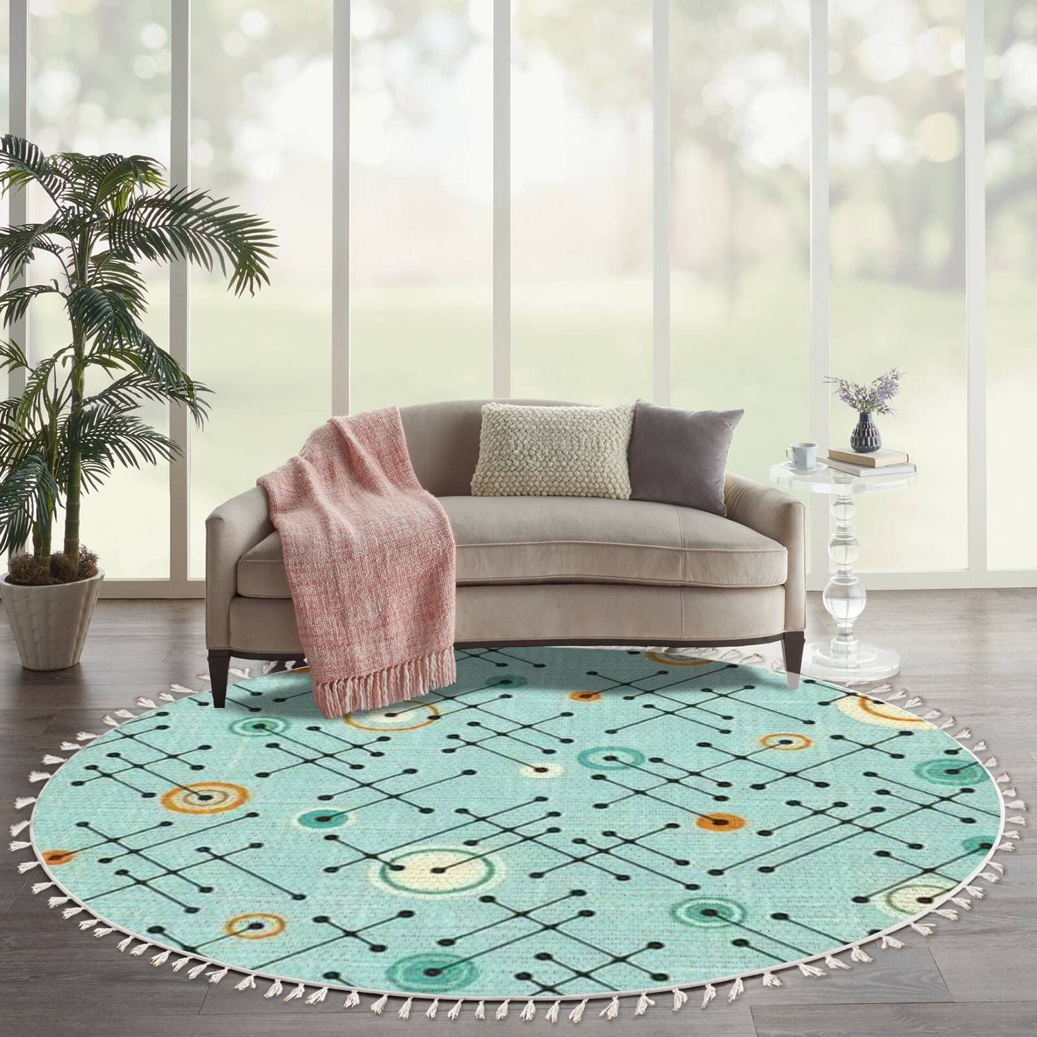 1950 Living Room Rug Kofit Fine Green Hand Tufted Wool Rug