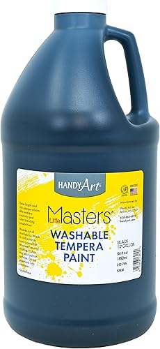 Handy Art Little Masters - Pintura témpera lavable, medio galón, color negro