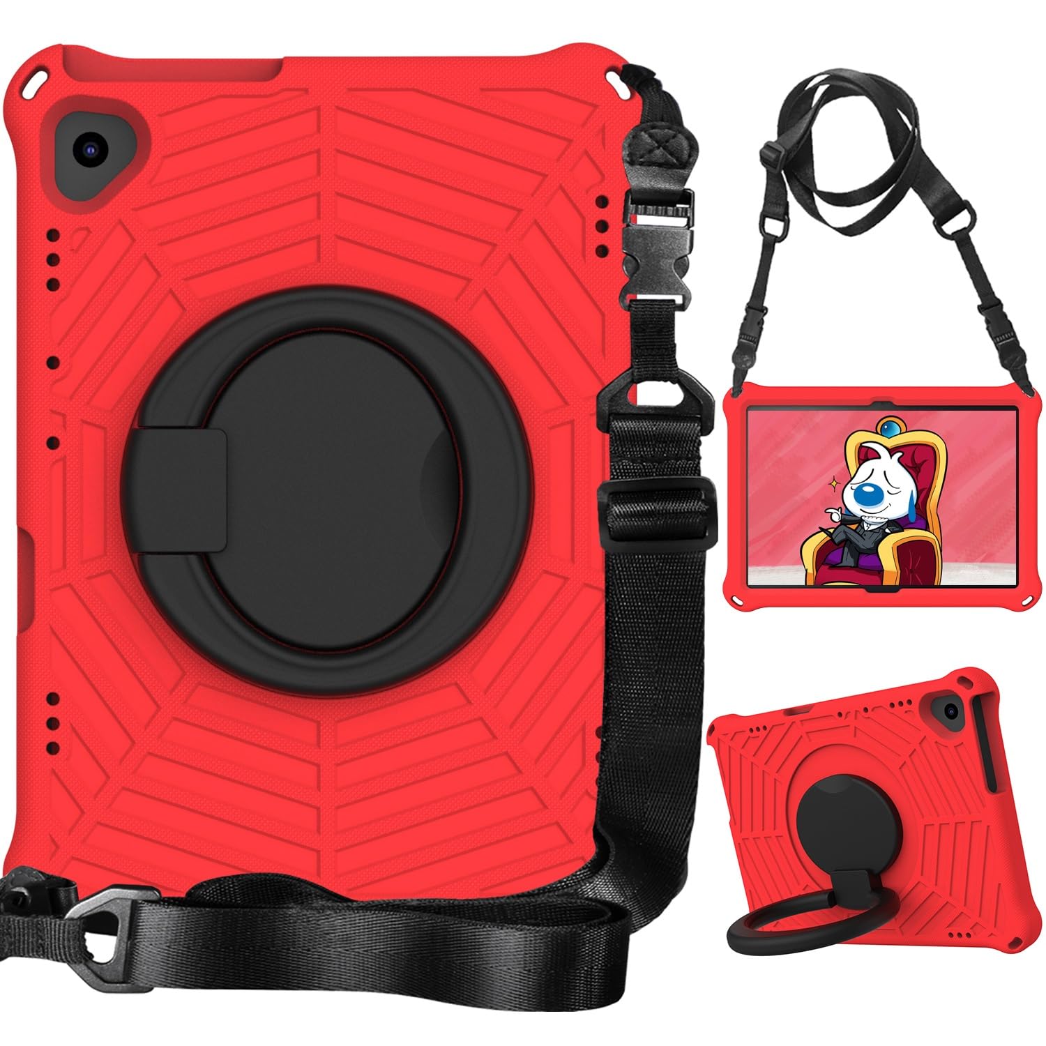 Custodia protettiva completa Custodia antiurto Compatible with bambini compatibile con Huawei MediaPad T5 10.1", supporto girevole leggero + custodia con tracolla Compatible with Huawei MediaPad T5 10