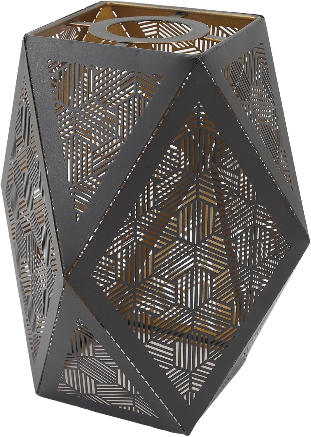 Hyuduo Polygonal Modern Hollow Lampshade, Premium Wrought Iron Material, E27 E26 Caliber for Table Chandelier Floor Lamps, Modern Design, Easy Installation, Wide Application