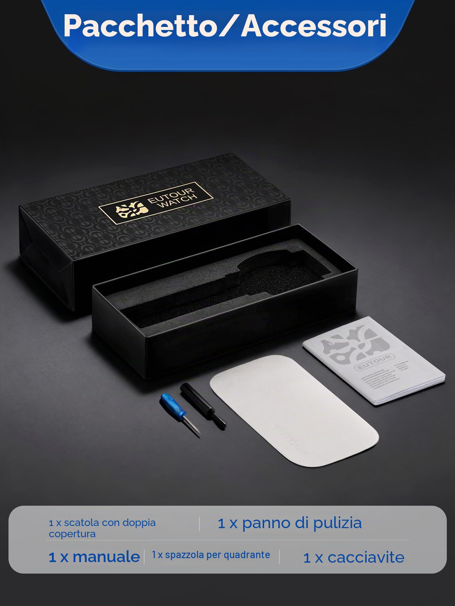 EUTOUR Orologio Magnetico da Uomo Cuscinetto a Sfera 5ATM Impermeabile Moda Semplice Nessun Vetro Quarzo Orologi da Polso da Uomo 40mm Cinturino in Silicone