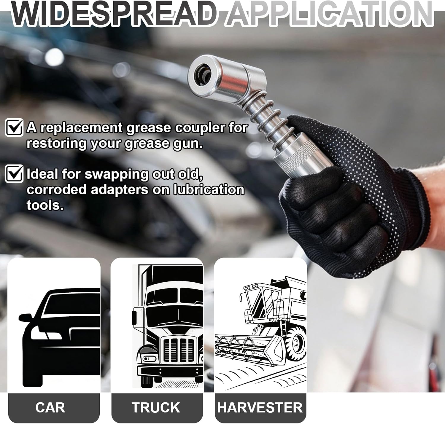 90 Degree Grease Coupler Adapter, Big & Small Sleeves, Thread Universal Lubrication Fitting, Perfect for Tight Spaces Car Truck Farm Industrial RV SUV Maintenance