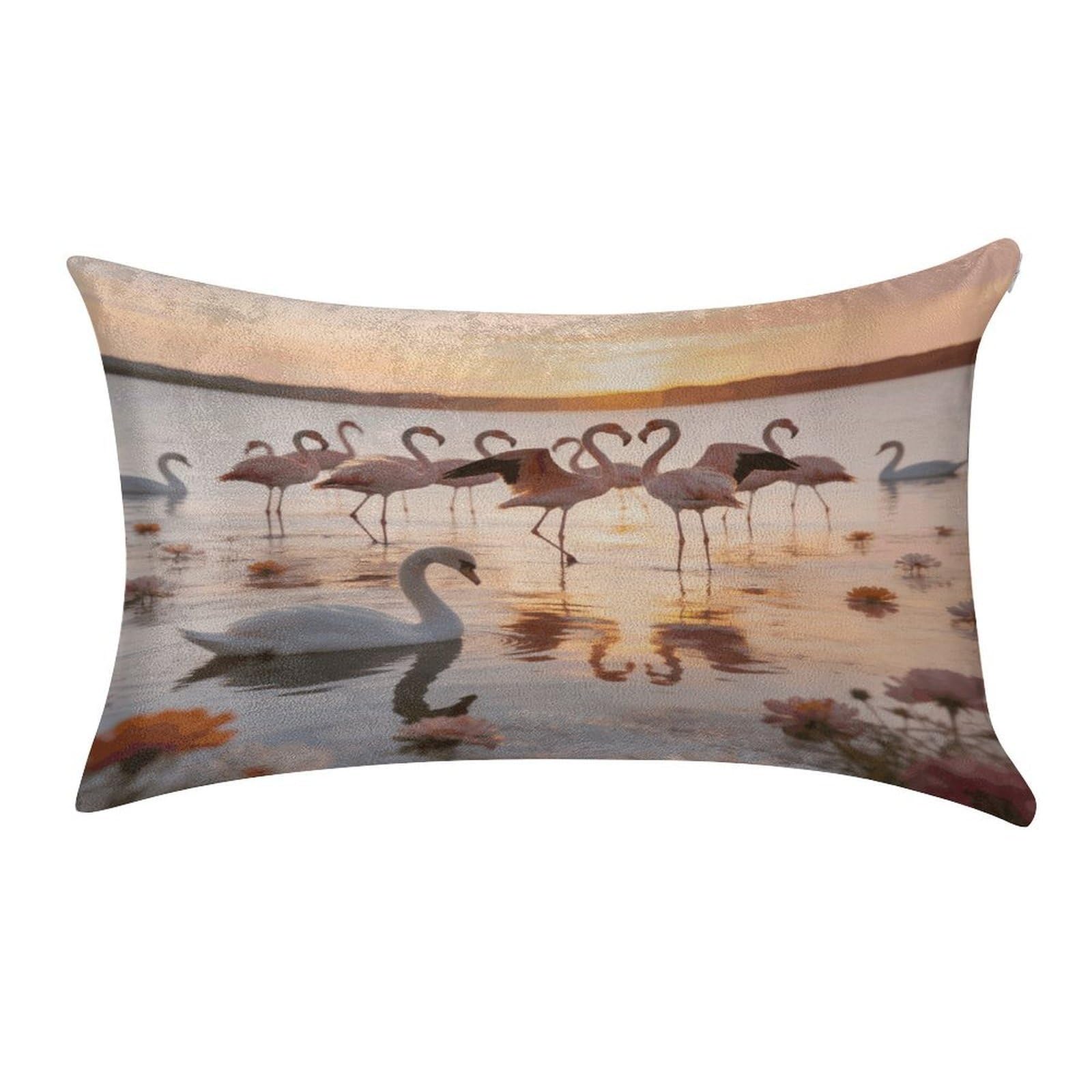 Fodpand Style Flamingos Pillowcase,Elegant Designed Home Decor,Velvet Pillowcase,Soft And Cozy,Pillow Case Cover With Hidden Zipper For Bedroom, Sofa, Couch