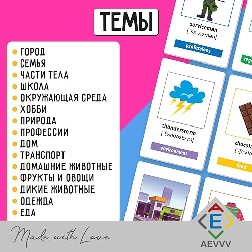 Miniatura 7 de Aprender inglés para niños como segundo idioma - Tarjetas flash y juegos de enseñanza - Para hablantes de ruso - Juguetes de inglés ruso