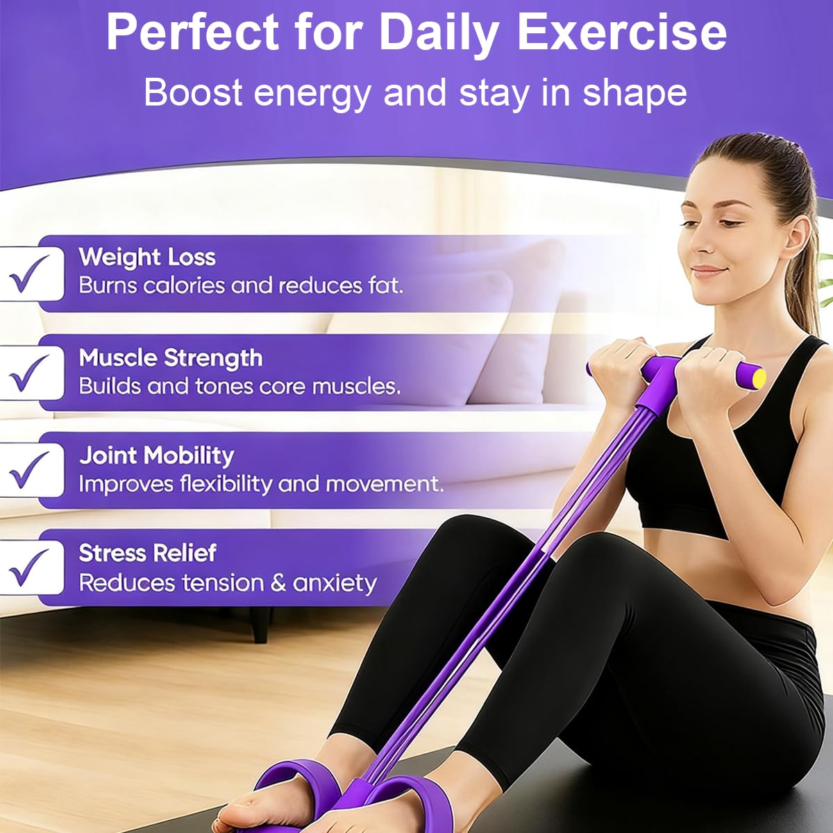 Allenatore addominale, corda di trazione per il corpo, attrezzo per allenamento sit-up, bodybuilding, espansore, 6 tubi in gomma, corda di trazione elastica, per casa, yoga, fitness