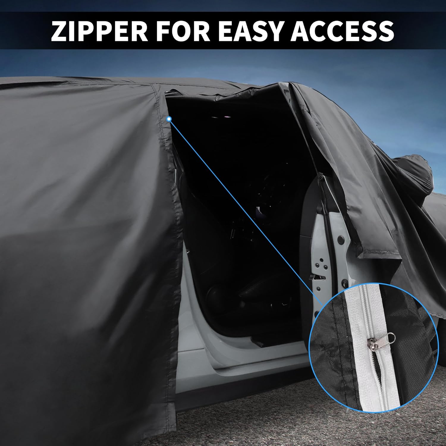 X AUTOHAUX Car Cover for Daihatsu Hijet Truck - Aluminum Film Cotton All-Weather Waterproof Windproof Protection W/Right Zipper (Outdoor Full Coverage)