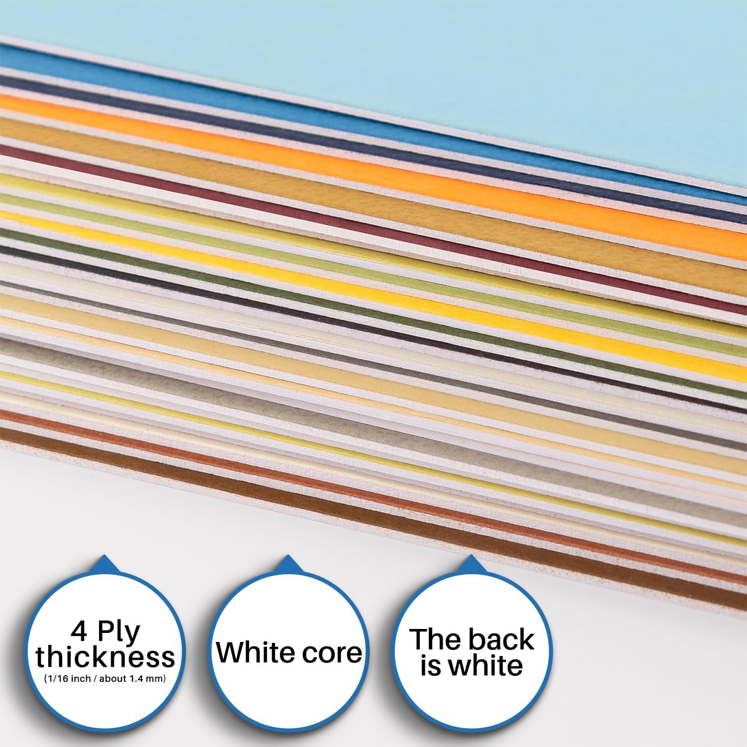 Golden State Art, Pack of 50, Uncut 8x10 Mat Boards, Assorted Colors, 4-ply Thickness Matboard Great for Frames, Artworks, Prints, Pictures - Image 3