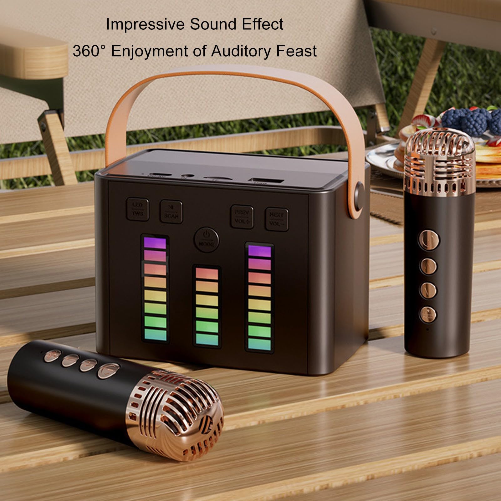 MACHINE DE KARAOKÉ Avec Deux Microphones Sans Fil Système De Haut