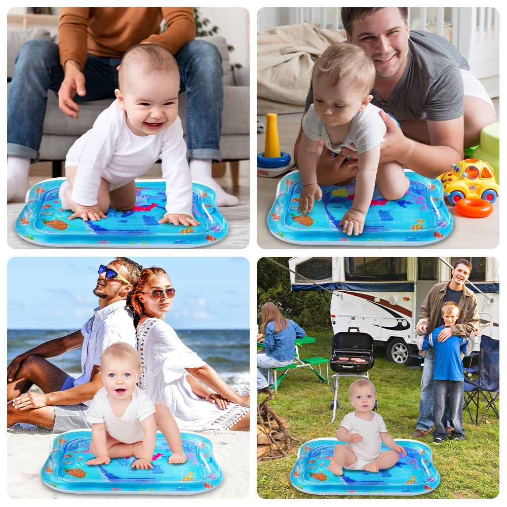Tapis d'eau pour bébé 66x50cm Tummy Time Gonflable Nourrissons Filles Garçons 3-9 Mois Nouveau-né
