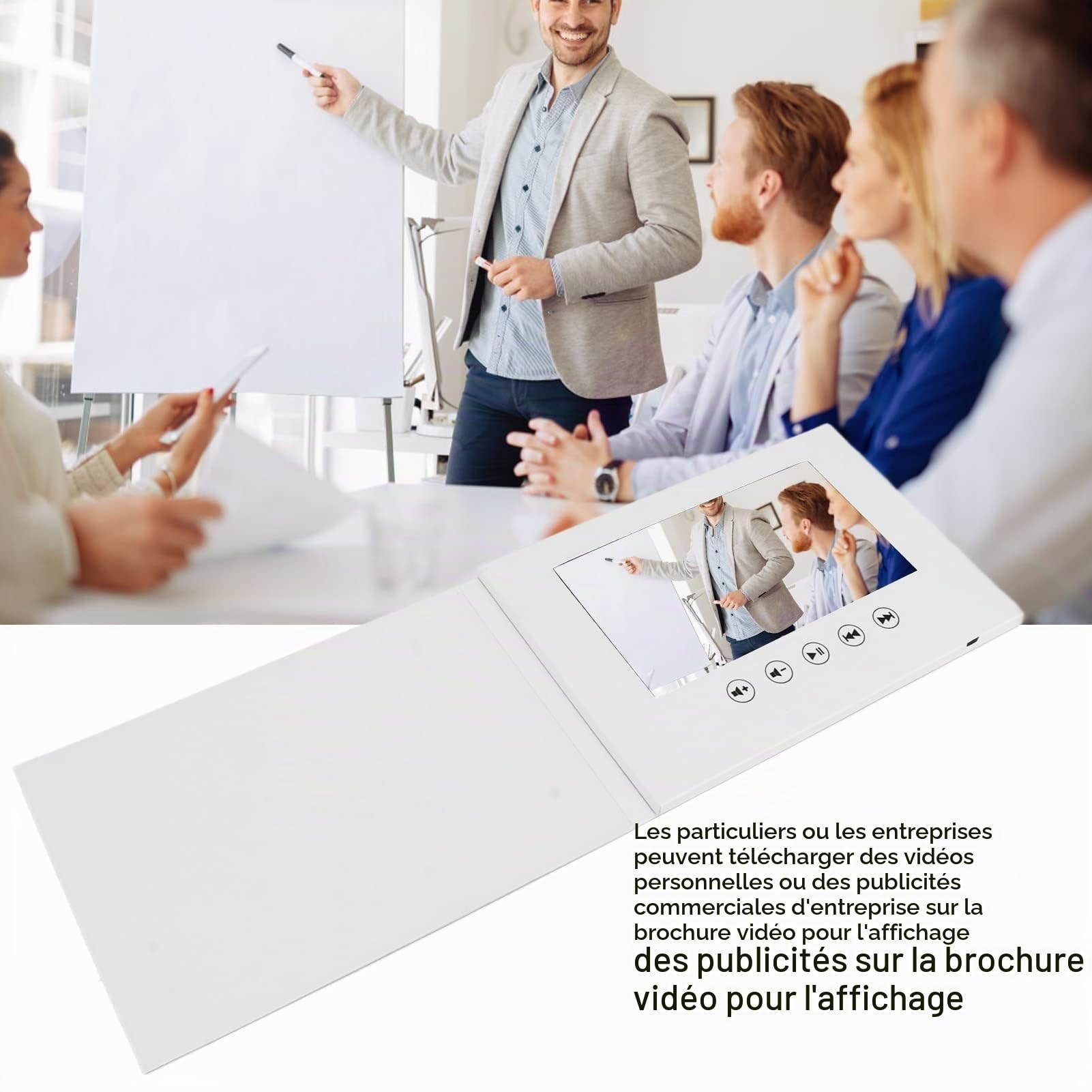 Carte De Vœux Vidéo, Carte avec Affichage Vidéo, Album Vidéo, Brochure Vidéo, Livre Vidéo De Mariage pour Anniversaire, Noël, Mariage, Cadeau d'anniversaire(7in)