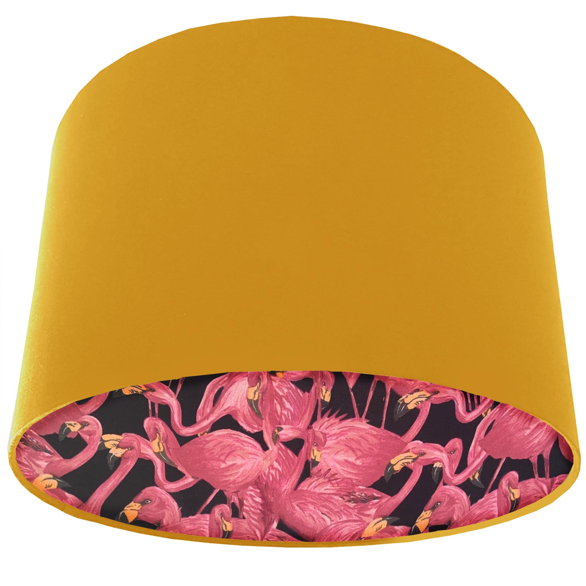 Tropical Flamingo Pink Light Shade with Choice of Colour Lining (Yellow)