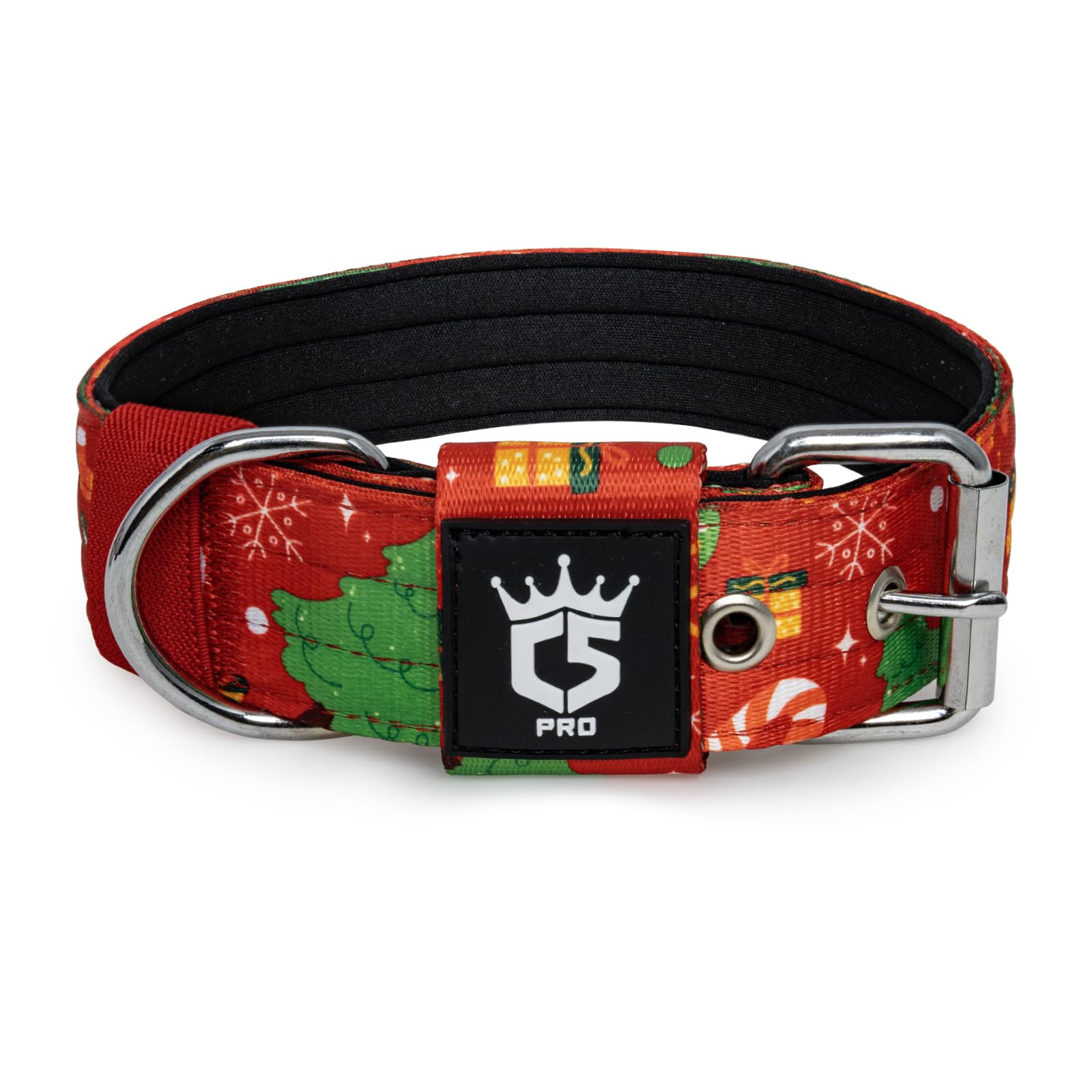 TSPRO Heavy Duty Tactical Dog Collar 1.5" Wide, Padded Dog Collar with Metal Buckle