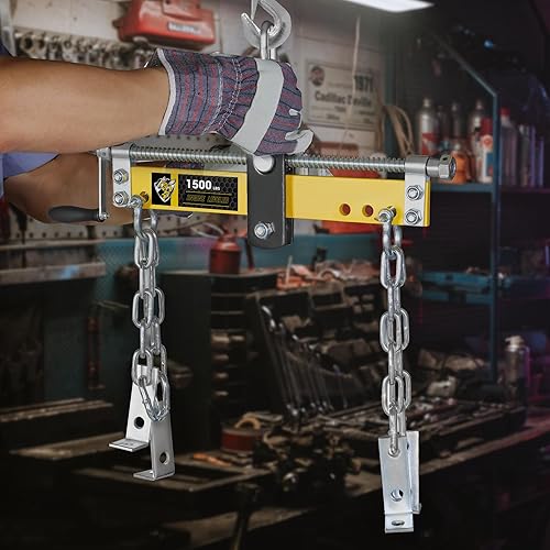 Miniatura 5 de YELLOW JACKET Grúa de acero de la tienda del alzamiento del motor del nivelador del motor 1500lbs con el rodamiento de bolas, manija ajustable