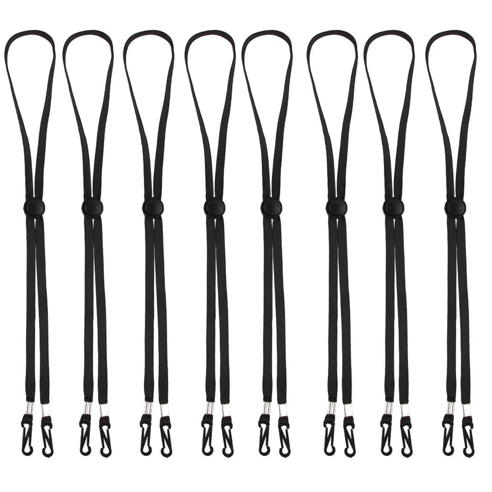 YAIKOAI 20 Pieces Adjustable Hat Chin Cord Fastene Windproof Retaining Clip Strap, Black