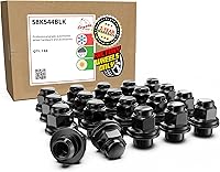 Vista 9 de Wheel Accessories Parts 24 tuercas de orejeta estilo OEM M14x1.5 14x1.5 rosca de 1.60" de largo, color negro, hexagonal de 13/16" 21mm, compatible