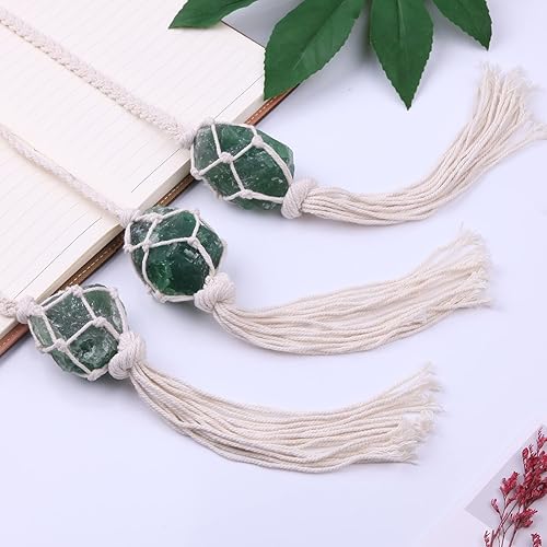 Miniatura 4 de SUNYIK 2 alzapaños de cortina de fluorita natural sin procesar con borla, tratamiento de ventana de piedra irregular para el hogar, sala de estar y