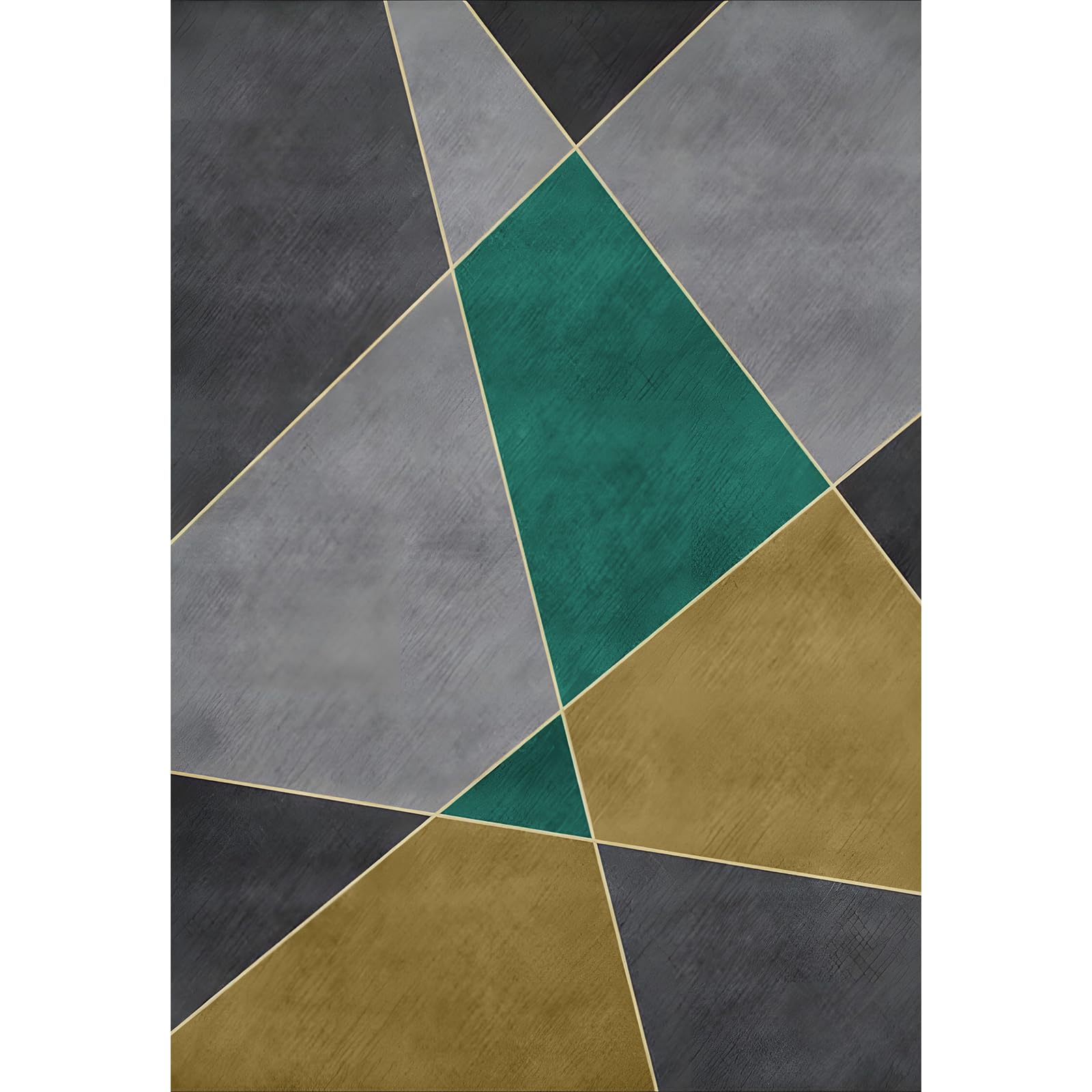 Grand tapis salon lavable 200x280 cm pour déco chambre géométrique gris