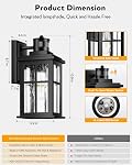 VIANIS Motion Sensor Porch Lights Outdoor, 2 Pack Black Exterior Lighting Fixtures for House, Waterproof Outdoor Wall Sconce Wall Mount, Modern Outside Wall Lantern with Dusk to Dawn for Garage, Patio