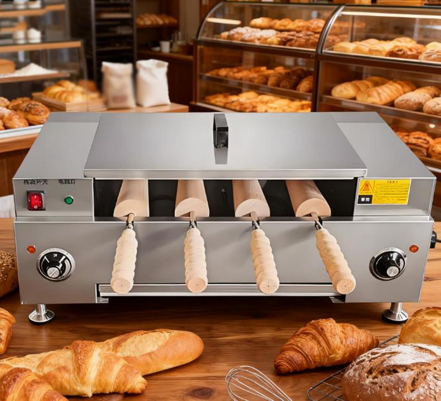 Chimney Cake Roll Oven Maker,Electric Ice Cream Cone Oven Machine,Chimney Cake Making Machine Commercial Oven,Chimney Bread Cake Oven Knob