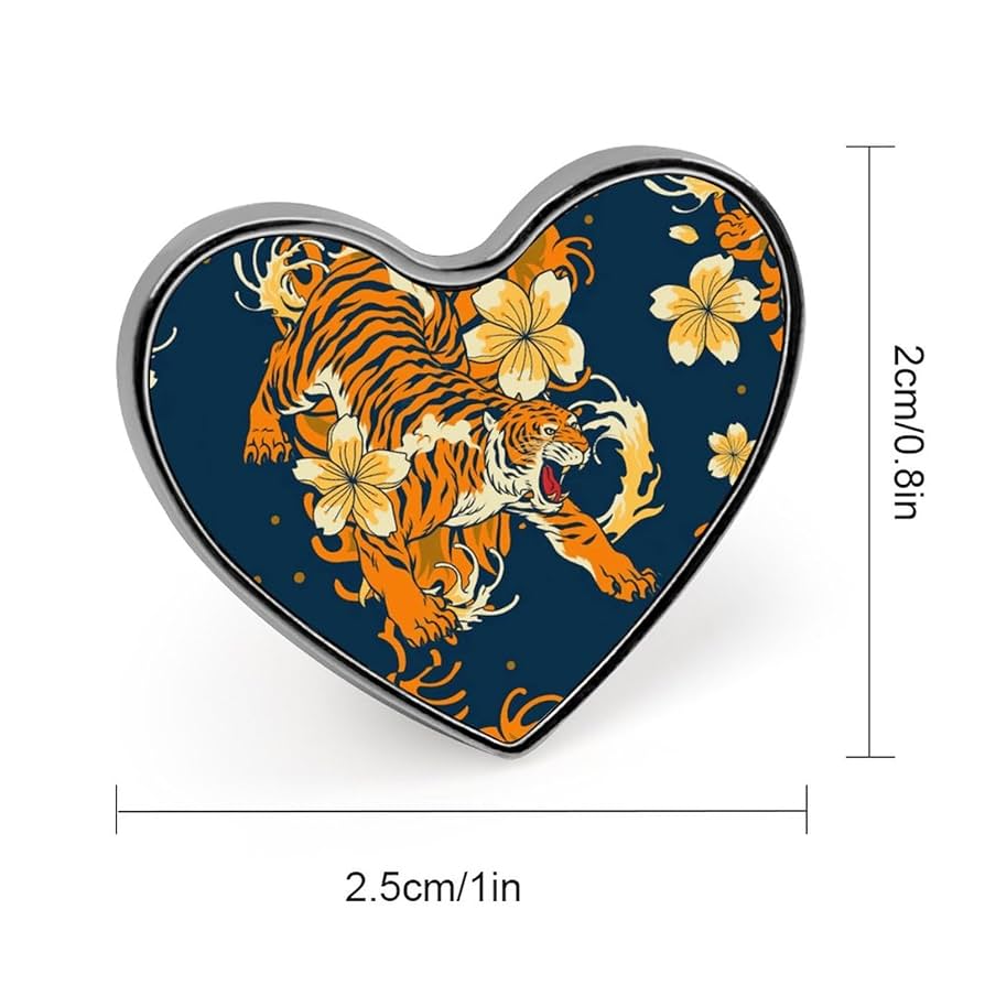 Amazon.co.jp: 青 和柄 虎 トラ 寅 バッジ ピンバッジ ピンズ