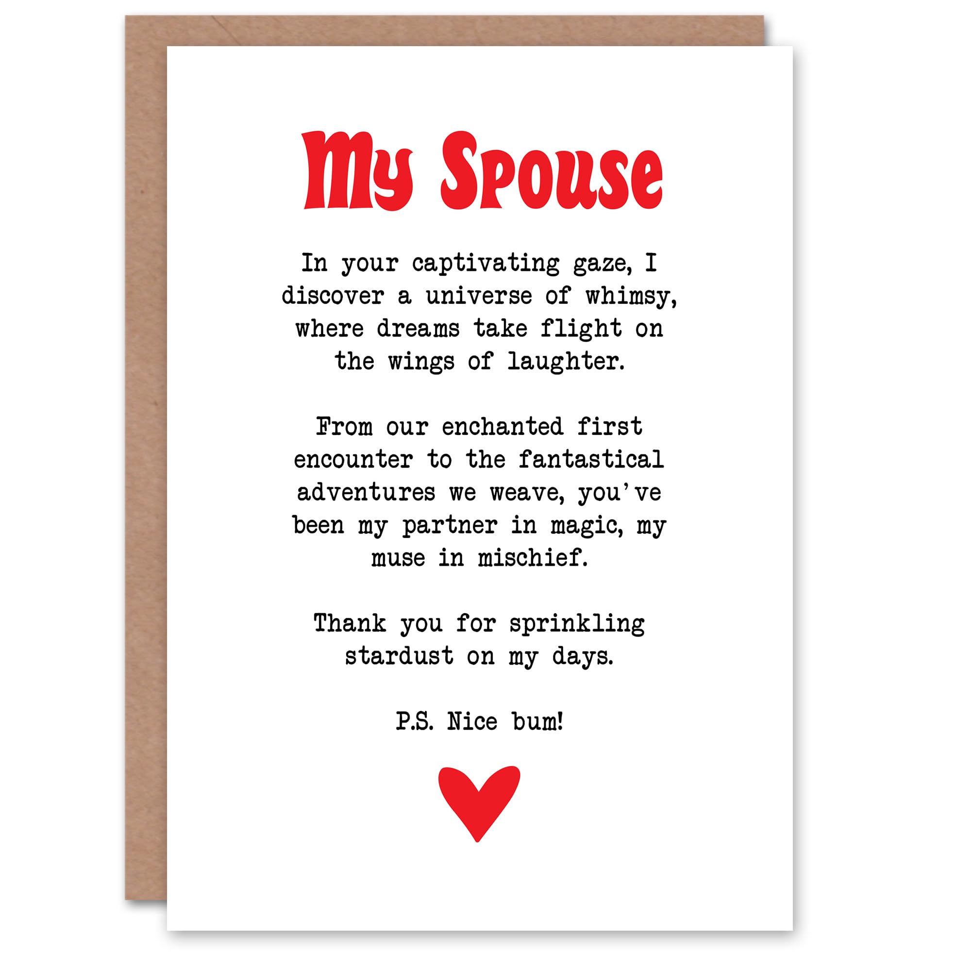 Artery8 Greeting Card Love Poem Whimsy Magic Spouse Romantic Poetry Fun Blank For Him Or Her Art Anniversary Card