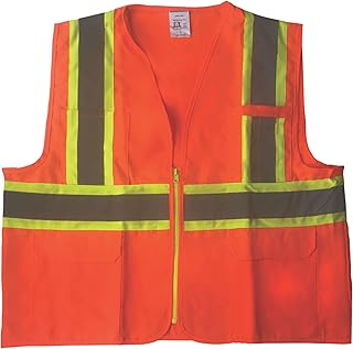 M DIAMOND M High Visibility Safety Vest, Standard Surveryor, Polyester, Orange, Each (2X-Large)