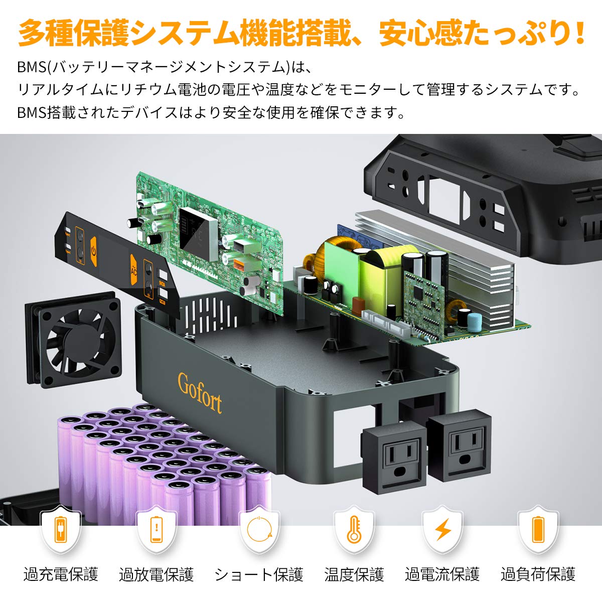 Gofort  ポータブル電源 Amazon.co.jp: Gofort ポータブル電源 600W 大容量 148800mAh/550Wh