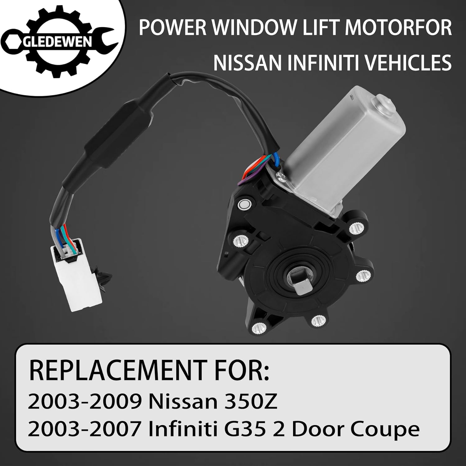 Power Window Lift Motor Front Left Driver Side | for 2003-2009 Nissan 350Z 2003-2007 Infiniti G35 2 Door Coupe | Replace# 80731-CD00A, 80731CD00A, 742-511