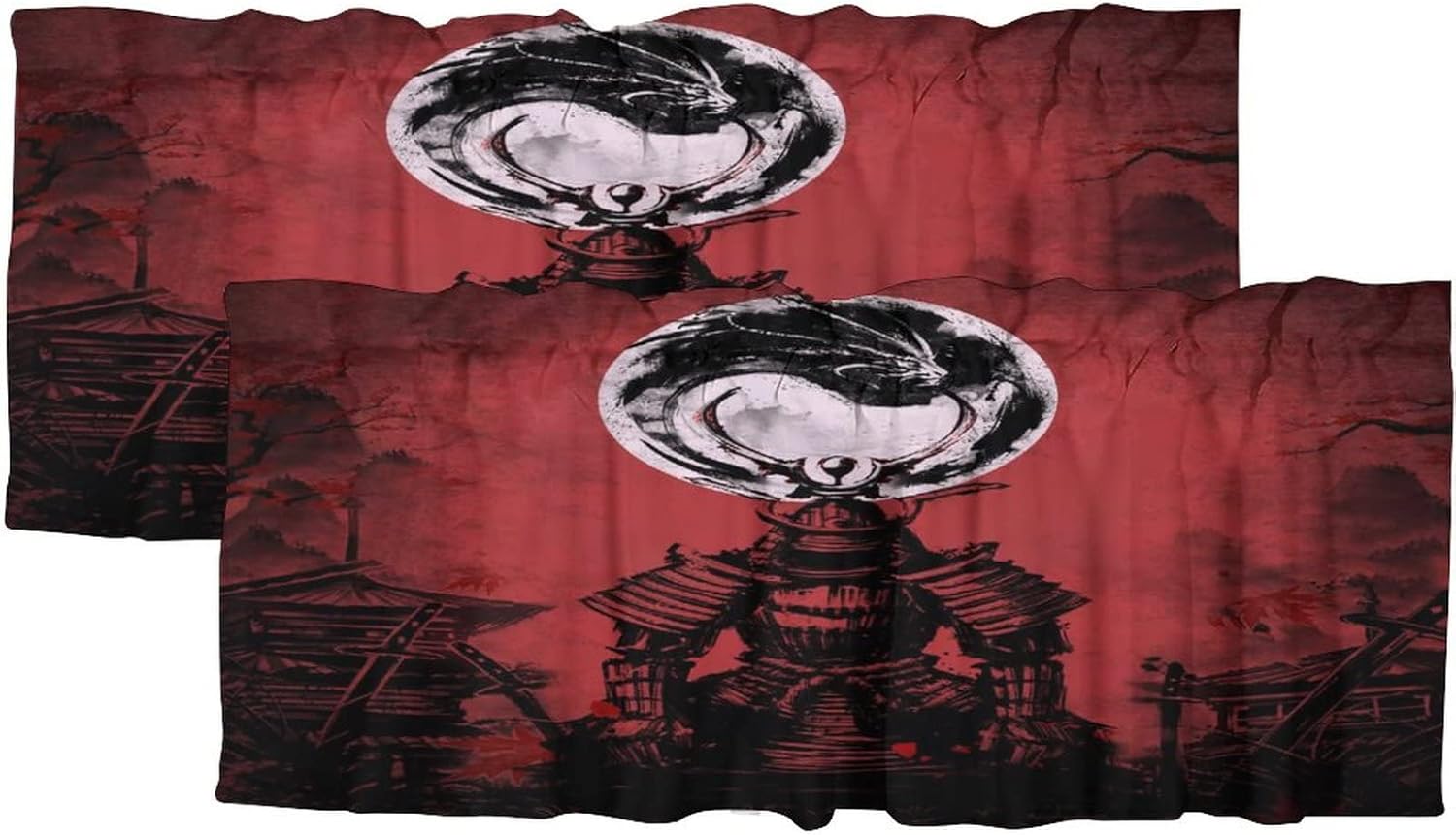 Retro Japanese Curtains Living Room Bathroom Bedroom Rustic Curtains Window Treatments Small Cafe Curtains