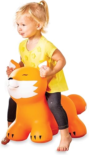 Hearthsong Animal inflable inflable para saltar, 28 pulgadas de largo x 13.5 pulgadas de ancho x 17.5 pulgadas de alto, bomba de mano incluida, 150