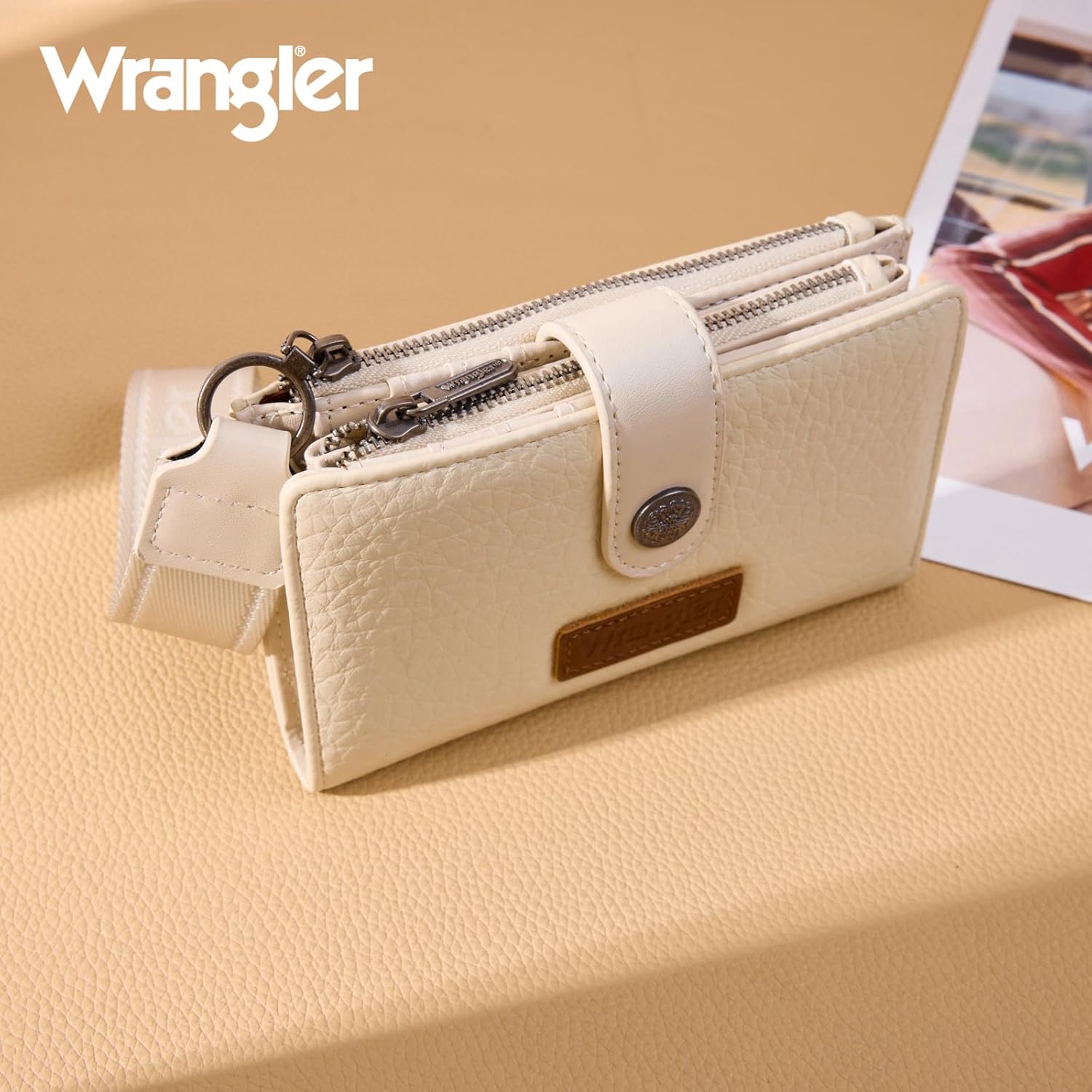 Montana West Wrangler Beige Wallet Women with RFID Lining