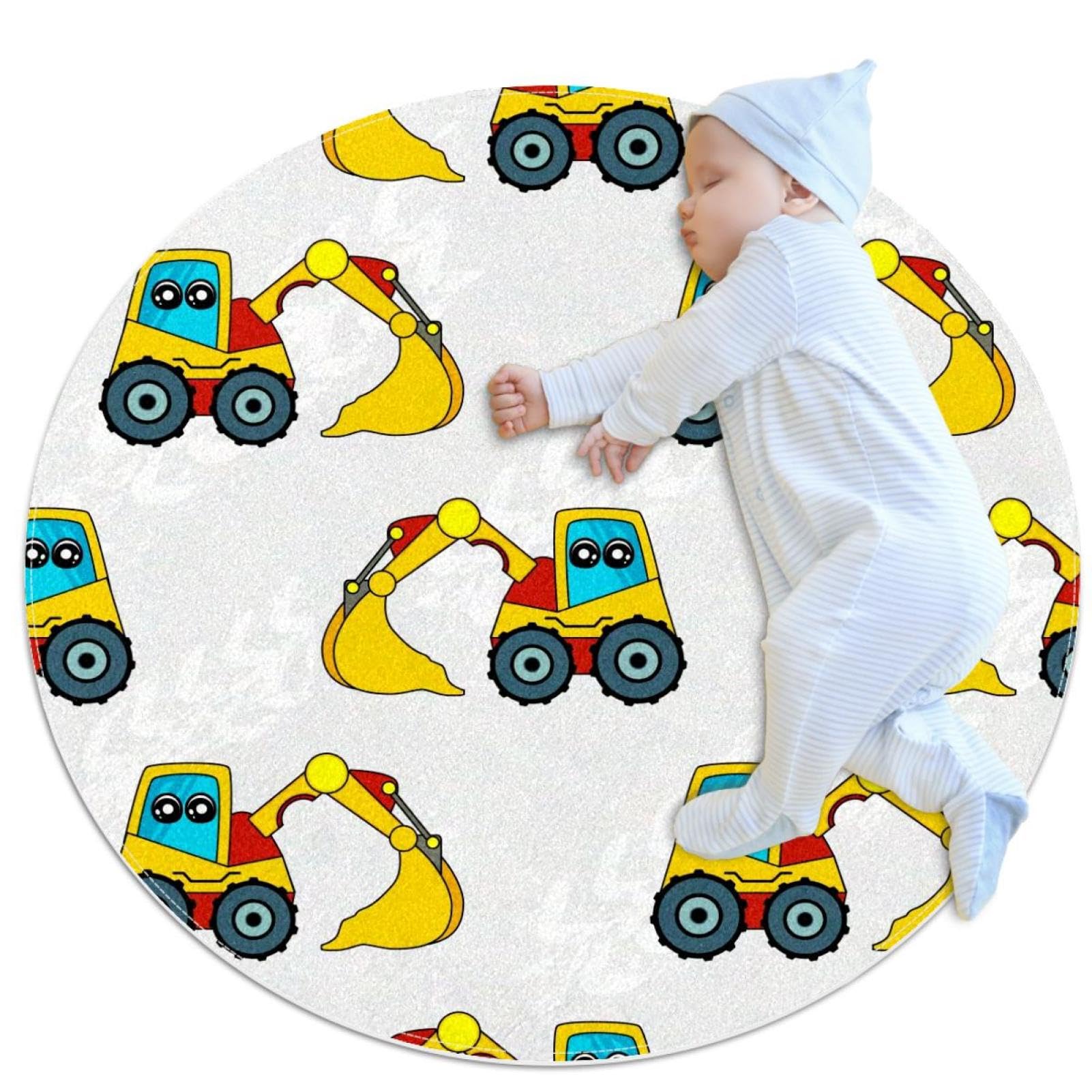 Tapis de salle de bain antidérapant rond 1m camomille et excavato
