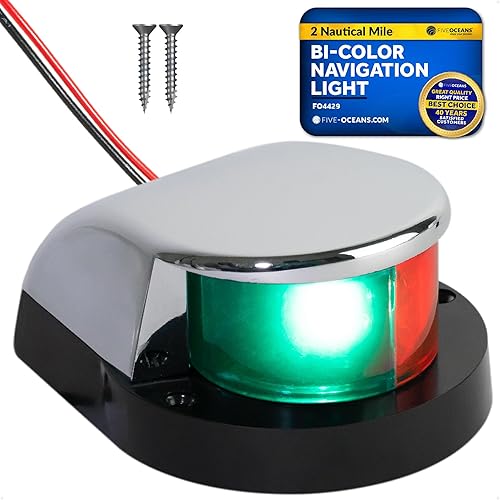 Five Oceans Luces de navegación para barcos, luz de arco LED, luces de navegación para barcos rojas y verdes, luz bicolor de montaje horizontal,