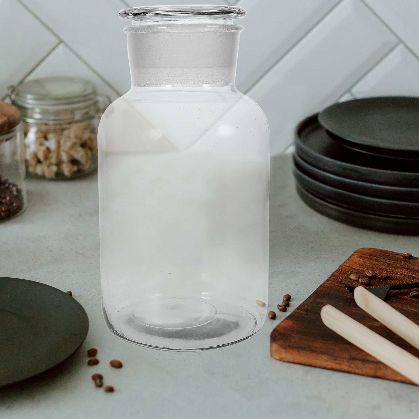 Großes Glas Vorratsglas 2, 5l, Luftdicht Verschließbar für Gewürze | Borosilikatglas, Breite Öffnung zum Einfachen Befüllen, Passend für Pfeffer und Andere Kleine Vorräte