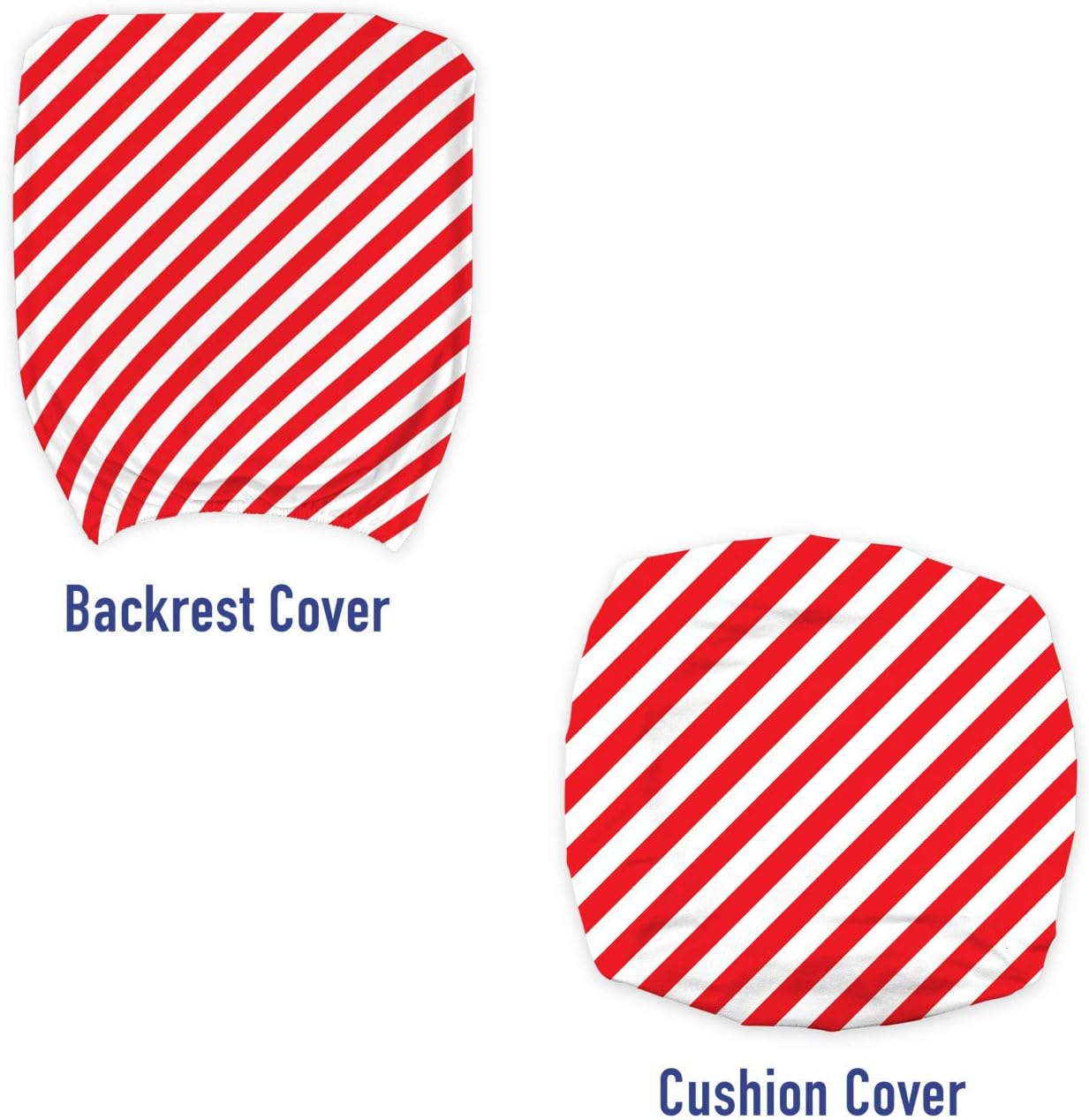 Ambesonne Candy Cane Office Chair Slipcover, Diagonal Red Lines Christmas Celebration Themed Geometric Arrangement, Protective Stretch Decorative Fabric Cover, Orange and White