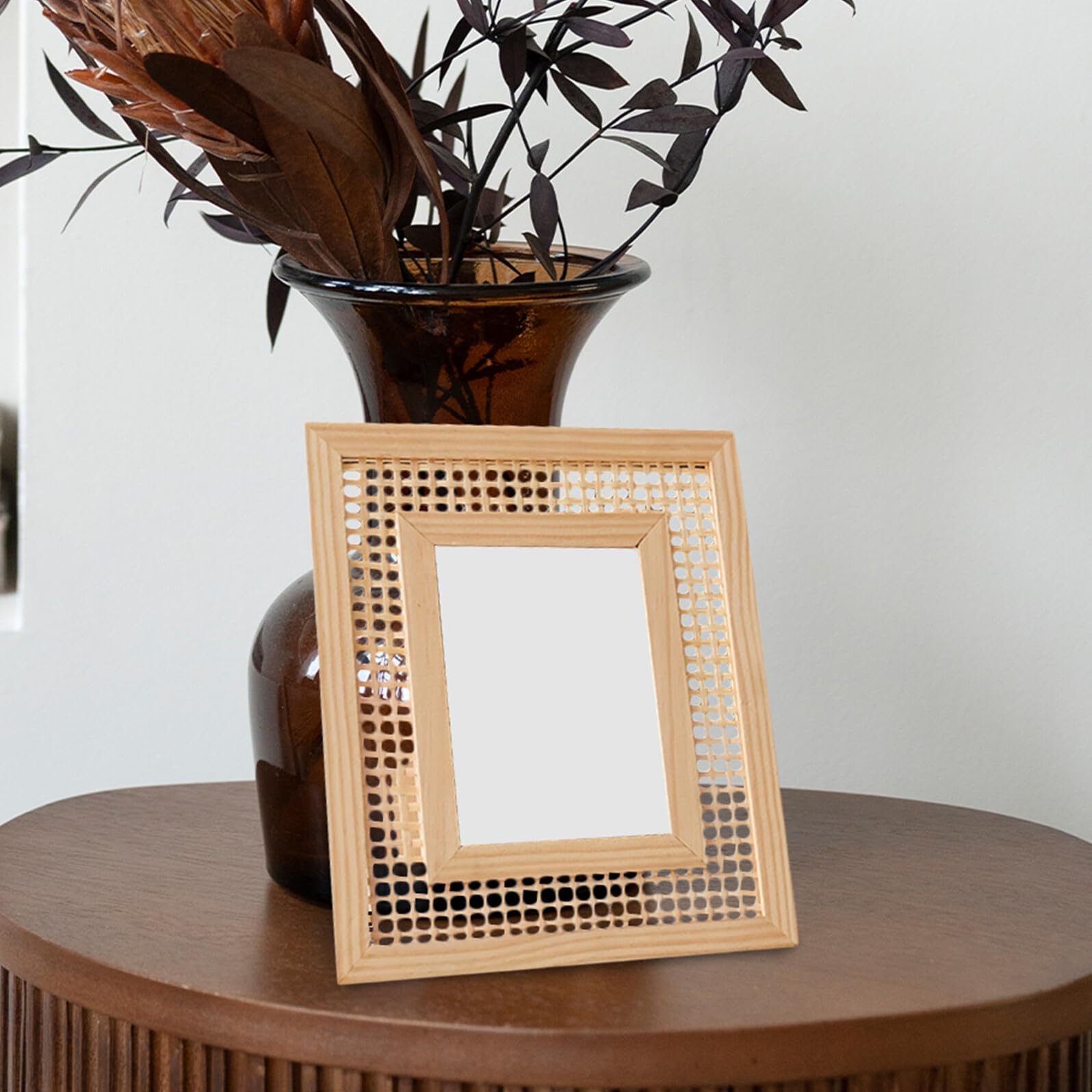 Cornice Per Foto in Rattan Cornice Per Foto Da Parete Decorazione Boho Casa