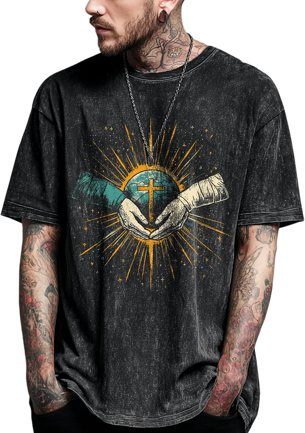 Cool T Shirts for Men Quick Dry Big and Tall Plus Size Short Sleeve Crewneck Funny Graphic Cotton Undershirt