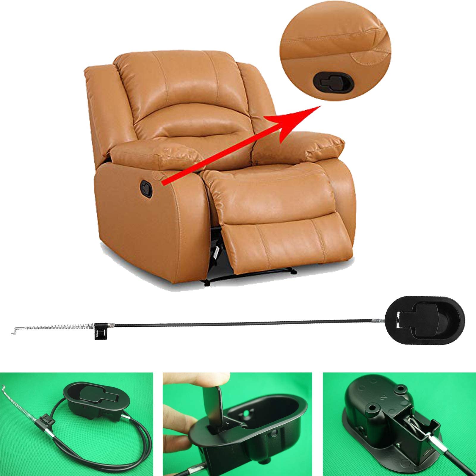 Pmsanzay – Pièces De Rechange Pour Fauteuil Inclin Poignee Universelle En Metal Noir Avec Cable Compatible Avec Les Modeles Ash Lane Lazy Boy Berkline