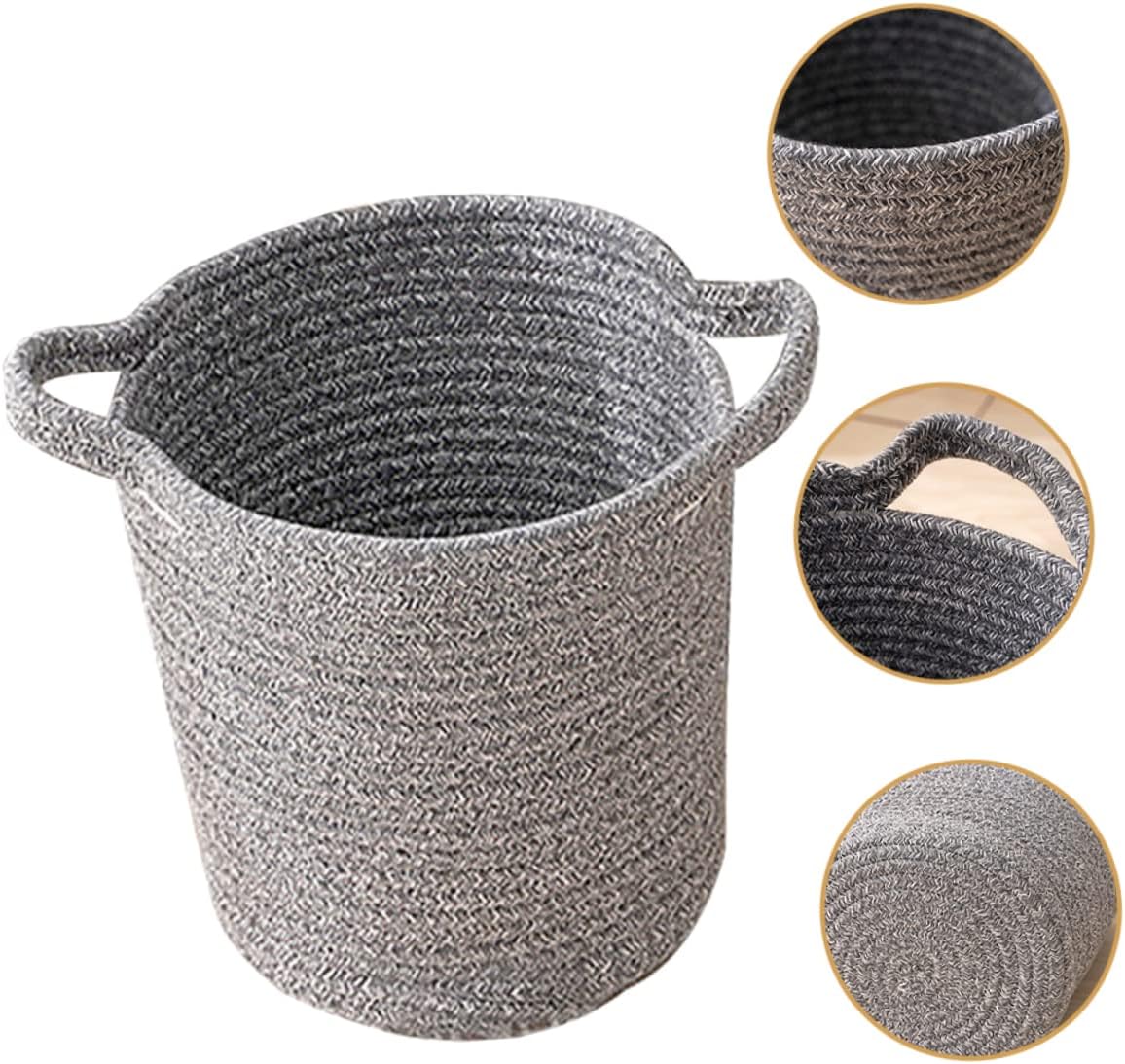 Ciieeo Cotton Laundry Basket Large Dual Color Clothes Hamper for Bedroom Bathroom Nursery Portable Storage Bin for Blankets and Dirty Clothes Cotton Linen Organizer for Dorm and Home Use