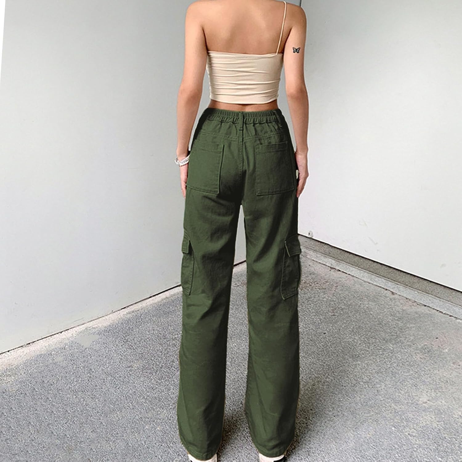 FZYLQY Women's Cargo Pants Casual Workout Bottoms Sweatpants High Waisted Joggers Pants Baggy Y2k Trendy Lounge Trousers
