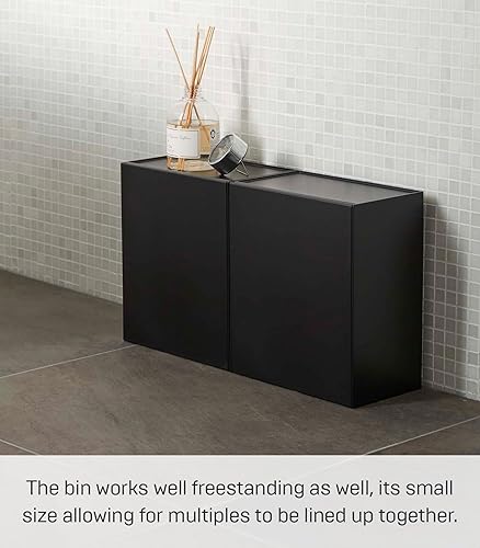 Miniatura 6 de YAMAZAKI Home Tower - Contenedor de pared compacto con tapa y bandeja, contenedor de almacenamiento pequeño o soporte de residuos para baño y cocina