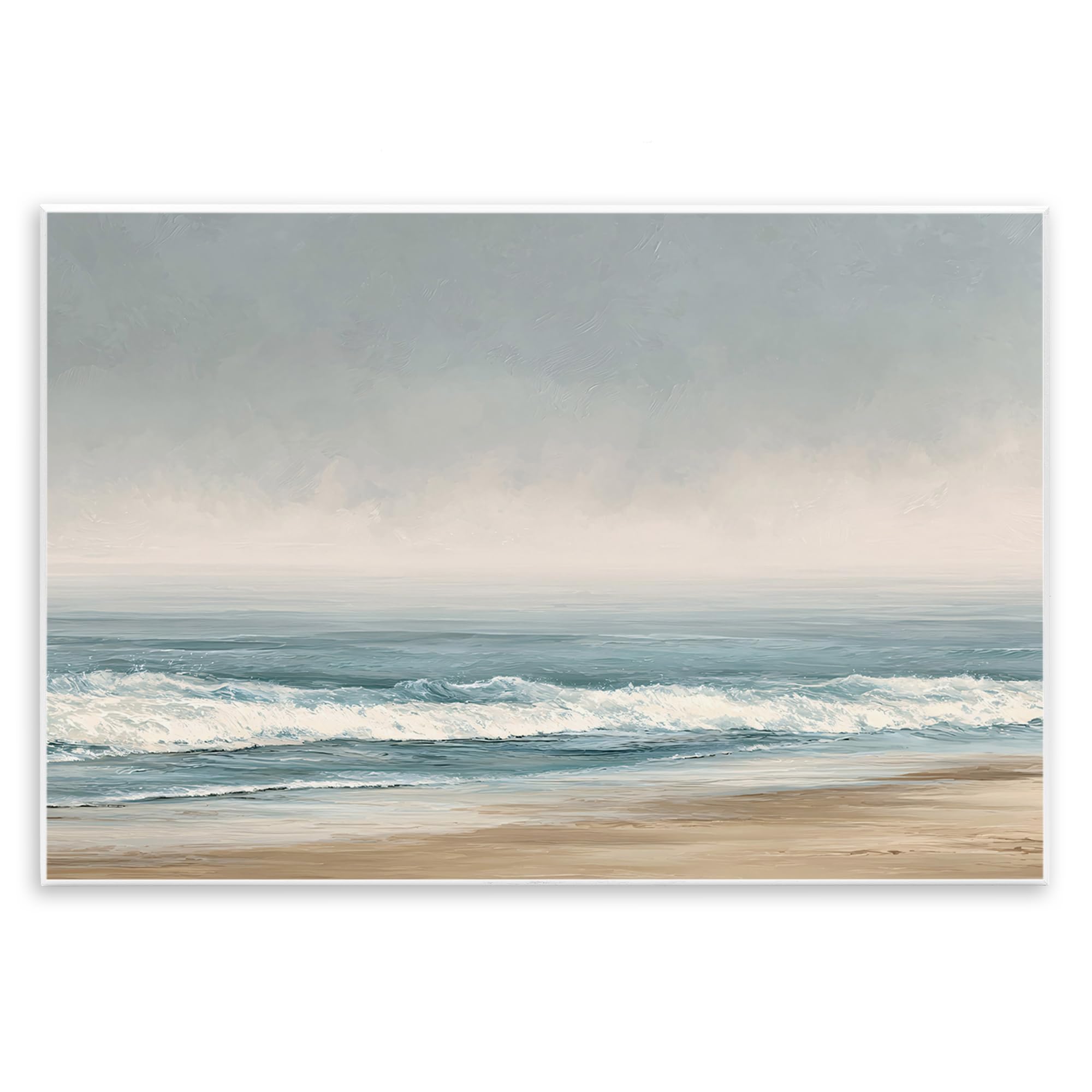 Stupell Industries 'Tranquil Mist Beachscape', Wall Plaque Art, 19 x 13 Inches, Easy to Hang and Sturdy, Made in USA, by Jacky Ngan